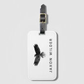 レイヴン煙雲の水色ミニマル素朴 ラゲッジタグ (正面縦)