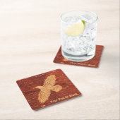 レイヴン素朴オンインナー樺の木樹皮 スクエアペーパーコースター (インサイチュ)