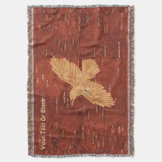 レイヴン素朴オンインナー樺の木樹皮 スローブランケット (正面縦)