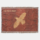 レイヴン素朴オンインナー樺の木樹皮 スローブランケット (正面)