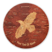 レイヴン素朴オンインナー樺の木樹皮 セラミックノブ (正面)