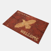 レイヴン素朴オンインナー樺の木樹皮 ドアマット (アングル)