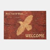 レイヴン素朴オンインナー樺の木樹皮 ドアマット (正面)