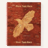 レイヴン素朴オンインナー樺の木樹皮 ノートブック (正面)