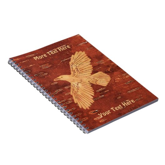 レイヴン素朴オンインナー樺の木樹皮 ノートブック (右側)