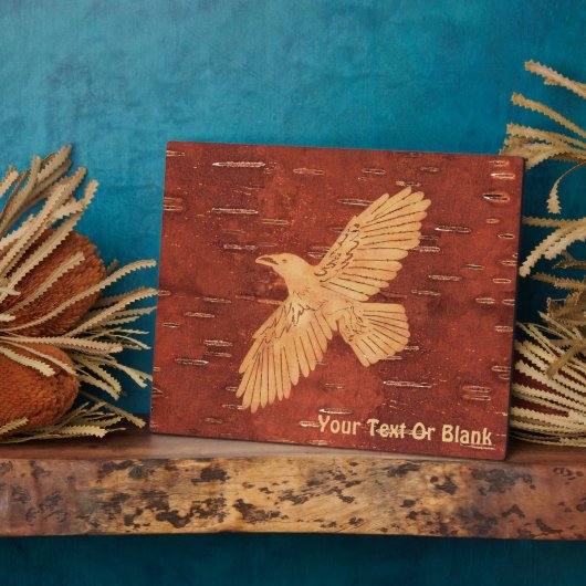 レイヴン素朴オンインナー樺の木樹皮 フォトプラーク (側面)