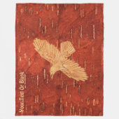 レイヴン素朴オンインナー樺の木樹皮 フリースブランケット (正面)