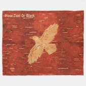 レイヴン素朴オンインナー樺の木樹皮 フリースブランケット (正面(横))