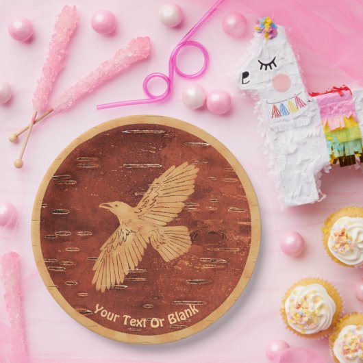 レイヴン素朴オンインナー樺の木樹皮 ペーパープレート (パーティー)