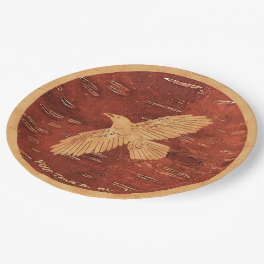 レイヴン素朴オンインナー樺の木樹皮 ペーパープレート (アングル)