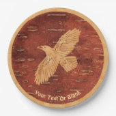 レイヴン素朴オンインナー樺の木樹皮 ペーパープレート (正面)