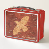 レイヴン素朴オンインナー樺の木樹皮 メタルランチボックス (正面)