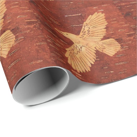 レイヴン素朴オンインナー樺の木樹皮 ラッピングペーパー (ロールコーナー)