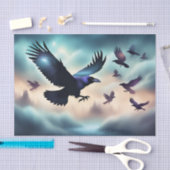 レイヴン飛んでいるストーム分離 薄葉紙 (クラフト)