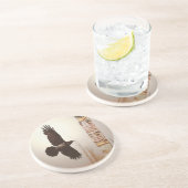 レイヴン飛んでいる&トーテムポールファンタジーアート コースター (側面)