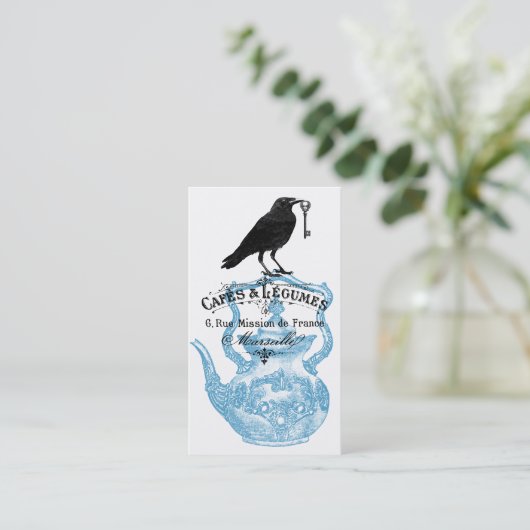 レイヴン骨格鍵とティーポット 名刺 (スタンド正面)