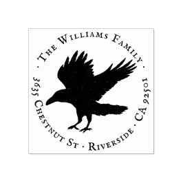 レイヴン鳥グランジ自墨加工差出人住所 ラバースタンプ