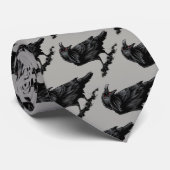 レイヴン黒シルエットバード ネクタイ (ロール)