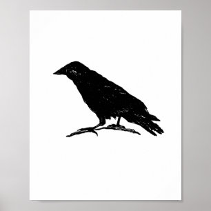 レイヴン黒鳥不気味ハロウィン絵画ズ ポスター