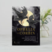 レイヴン&ゴールデンムーンブラックゴシック結婚ズ 箔招待状 (立ち正面)