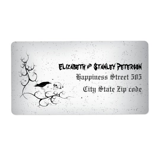 レイヴン、スカル、華美角ゴシック結婚ズ ラベル (正面)