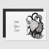 レイヴン・トライバル・アートを持つホワイトウルフ (正面/裏面)