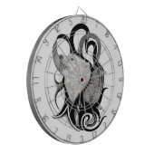 レイヴン・トライバル・アートを持つホワイトウルフ ダーツボード (正面左)