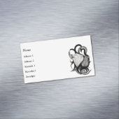 レイヴン・トライバル・アートを持つホワイトウルフ マグネット名刺 (インサイチュ)