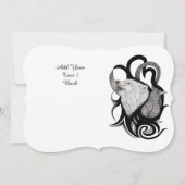 レイヴン・トライバル・アートを持つホワイトウルフ 招待状 (裏面)