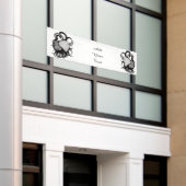 レイヴン・トライバル・アートを持つホワイトウルフ 横断幕 (ビルの外側)