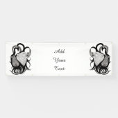 レイヴン・トライバル・アートを持つホワイトウルフ 横断幕 (横)