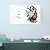 レイヴン・トライバル・アートを持つホワイトウルフ 横断幕 (トレードショー)