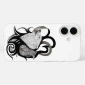 レイヴン・トライバル・アートを持つホワイトウルフ Case-Mate iPhoneケース (裏面 (横))