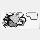 レイヴン・トライバル・アートを持つホワイトウルフ SAMSUNG GALAXYケース (裏面横)