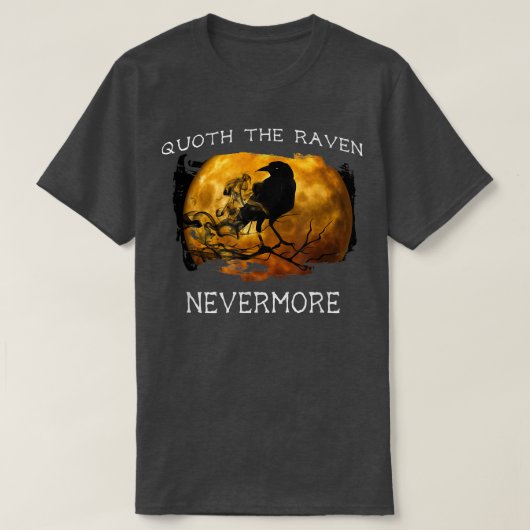 レイヴン・ネバーモア・ハロウィン不気味T Tシャツ (デザイン正面)