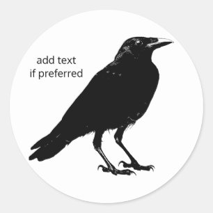 レイヴンCorvid Birdスタンプ ラウンドシール