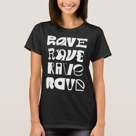 レイヴ・タイポグラフィ Tシャツ (正面)