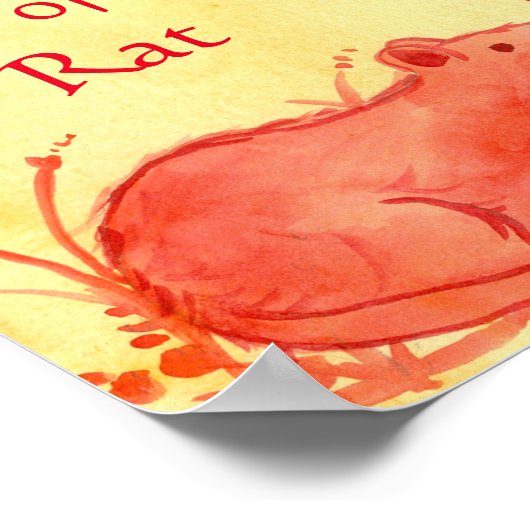 レイ中国のト水彩画の新年 ポスター (角)