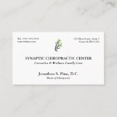 レイ伝統的アウトカイロプラクティックアポイントメントカード 名刺 (正面)