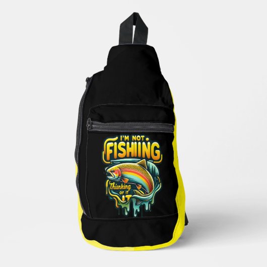 レイ威厳のあるンで夜明けに飛び跳ねるニジマス スリングバッグ (正面)