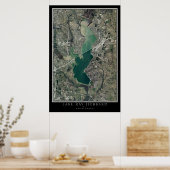 レイ湖うらなりテキサス州衛星ポスターマップ ポスター (キッチン)