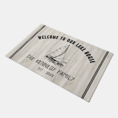 レイ素朴クハウスのファミリー名へようこそ ドアマット (アングル)