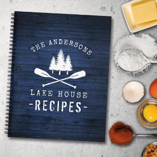 レイ素朴クハウスボートオールズツリーズブルーウッドレシピ ノートブック