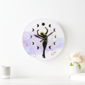 *~*レイ結晶コズミックブラック金ゴールド女神ムーン ラージ壁時計 (ホーム)