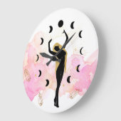 *~*レイ結晶コズミック金ゴールドブラック女神ムーン ラージ壁時計 (傾斜)
