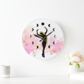 *~*レイ結晶コズミック金ゴールドブラック女神ムーン ラージ壁時計 (ホーム)