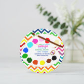 レイ絵画ンボーアートパーティー、水玉模様、ストライプ 招待状 (スタンド正面)