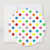 レイ絵画ンボーアートパーティー、水玉模様、ストライプ 招待状 (裏面)