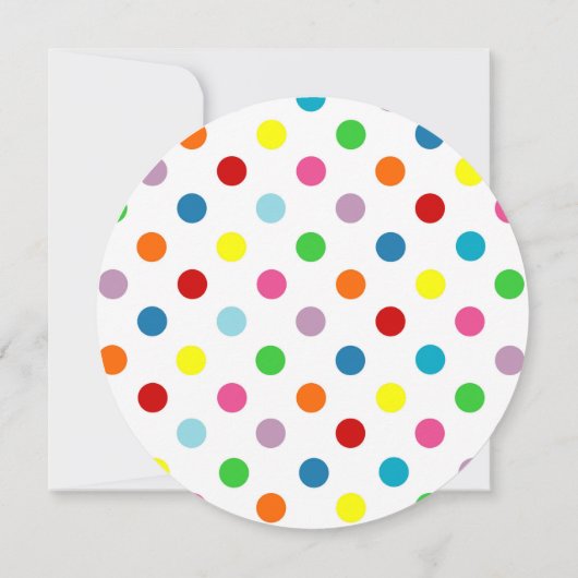 レイ絵画ンボーアートパーティー、水玉模様、ストライプ 招待状 (裏面)