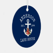 レイ航海のクハウスいかりウィンターフローラブルー メタルオーナメント (正面右)